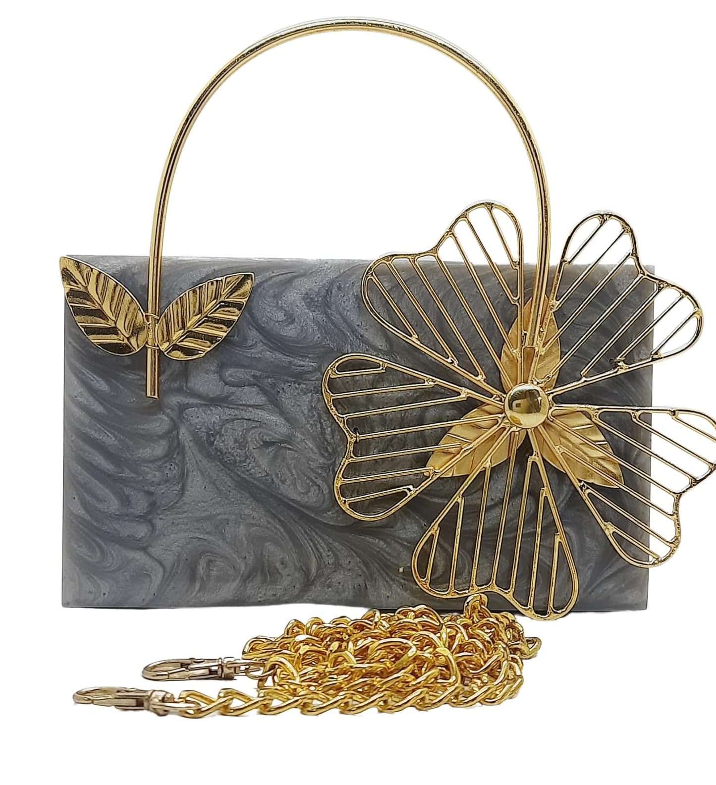 Trend Overseas Bridal Acrylic Clutch Hand Clutches for Girls - Luxury and Fashionable Resin Acrylic Purse for Women - Perfect for Parties and Special Occasions