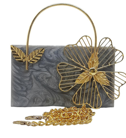Trend Overseas Bridal Acrylic Clutch Hand Clutches for Girls - Luxury and Fashionable Resin Acrylic Purse for Women - Perfect for Parties and Special Occasions