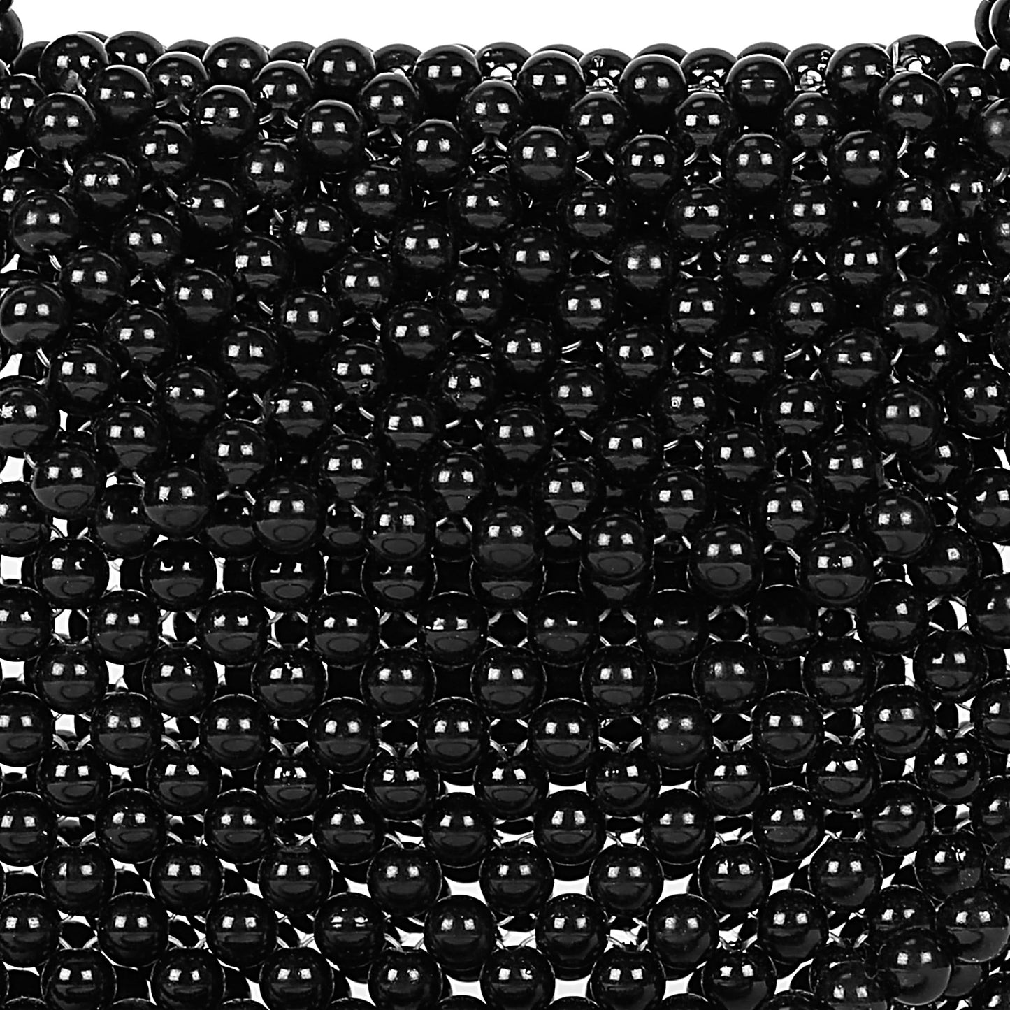 Trend Overseas Handmade Black Pearl Beaded Shoulder Bag for Women/Kids | Small Size Tote Bag | Luxury Black Pearl Bag | Fashionable and Elegant |