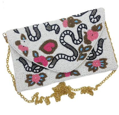 Trend Overseas Acrylic Beaded Wedding Boho Clutch bag Bohemian bag Evening Bag Ladies Purse Handbag Party Envelope Clutch Embroidered clutch