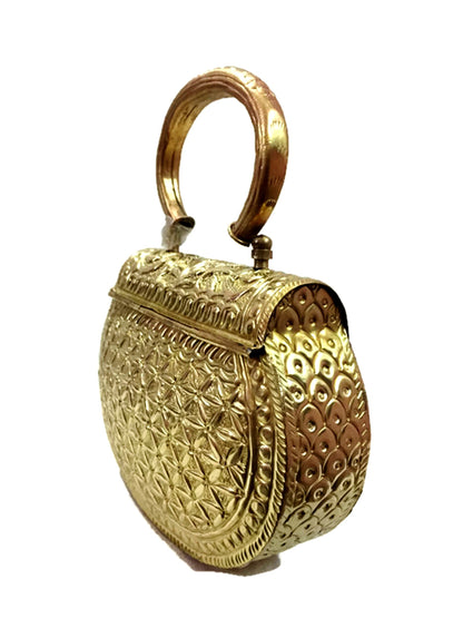 Trend Overseas Golden clutches Vintage Handmade Brass metal purse Hand clutch Handbag for women party Bride marriage clutch