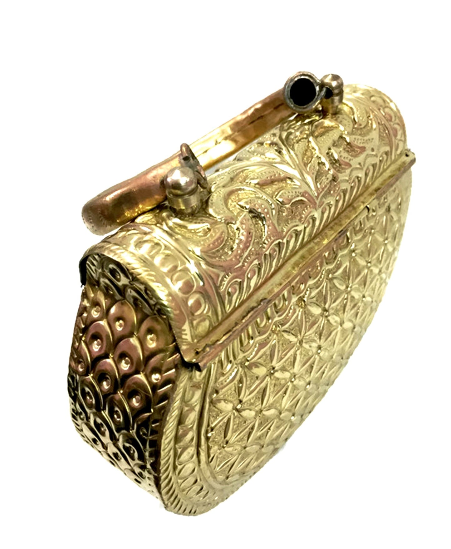 Trend Overseas Golden clutches Vintage Handmade Brass metal purse Hand clutch Handbag for women party Bride marriage clutch