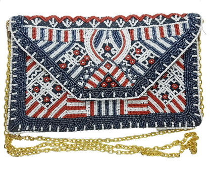 Trend Overseas Acrylic Beaded Wedding Boho Clutch bag Bohemian bag Evening Bag Ladies Purse Handbag Party Envelope Clutch Embroidered clutch