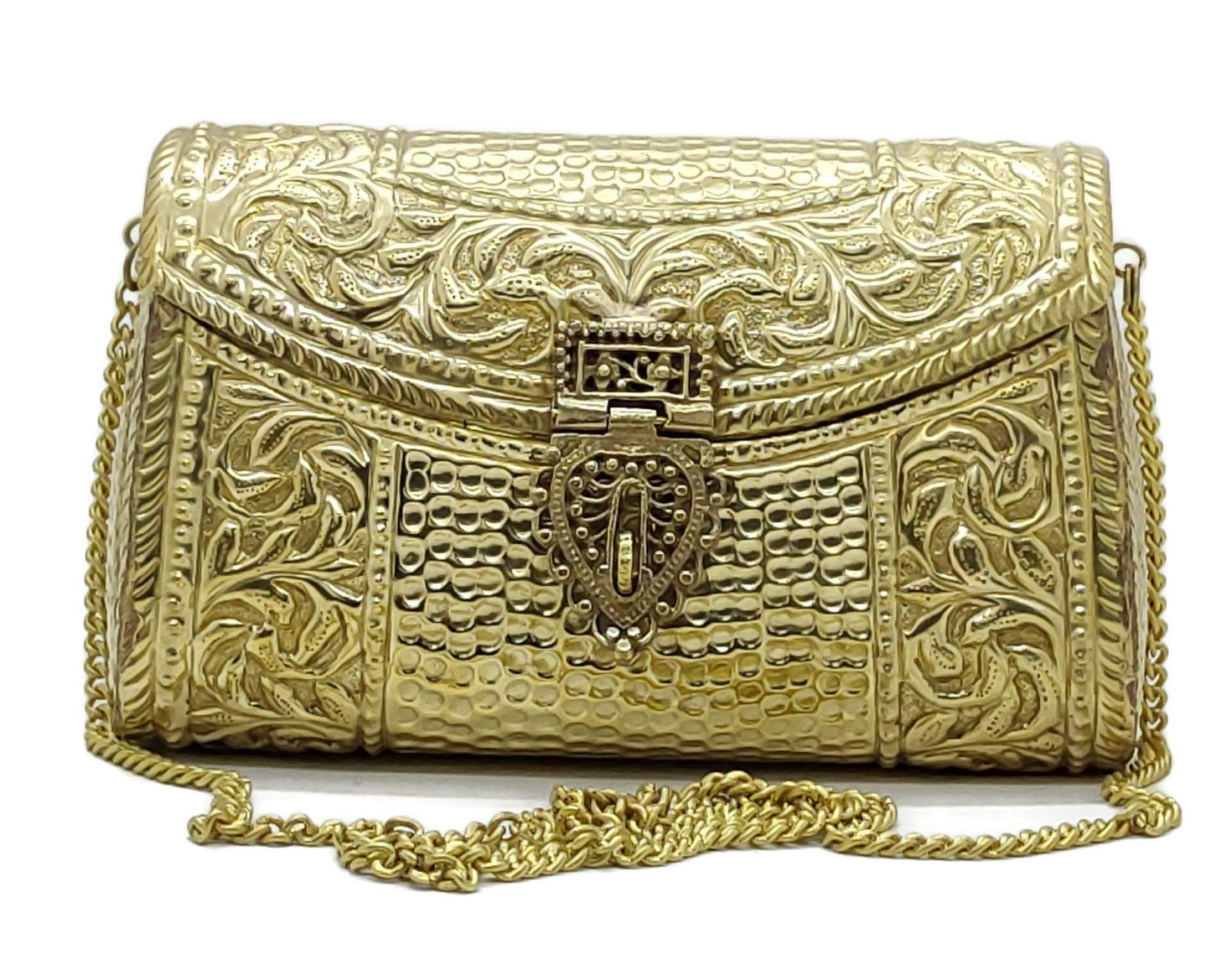Trend Overseas women gift bridal bag Brass Metal Clutch Sling Bag Indian Ethnic Antique clutch