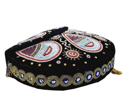 Trend Overseas Black Embroidery Beaded Ethnic purse Girls Bridal Bag cross body party bag