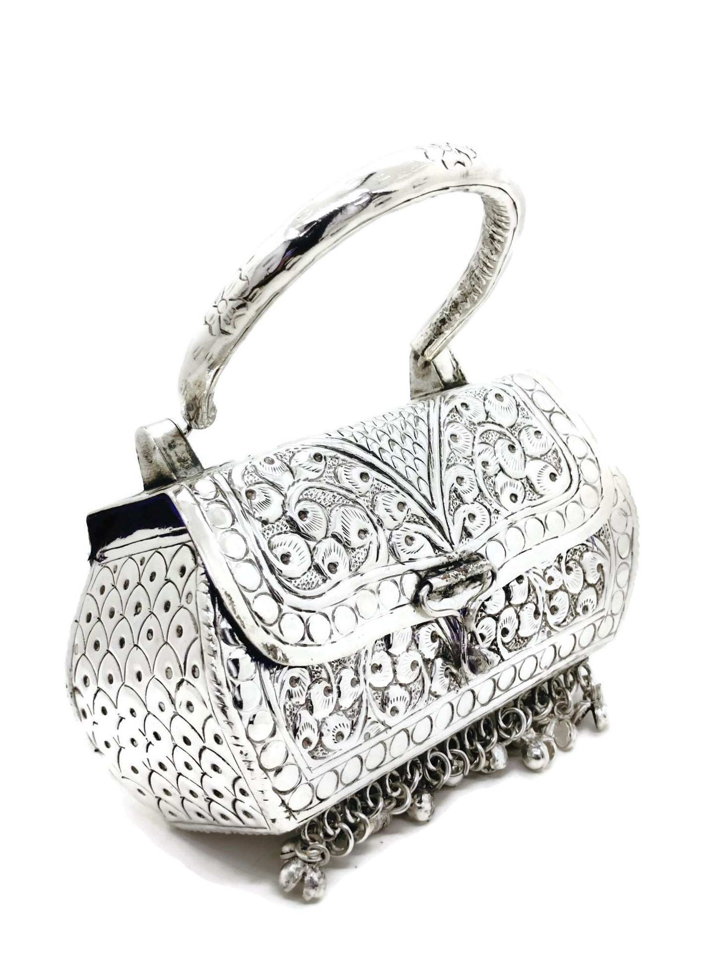 Trend Overseas Girls/Women Small Size Handle Clutch Brass metal bag Ethnic clutch