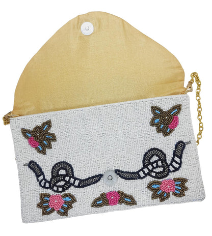 Trend Overseas Acrylic Beaded Wedding Boho Clutch bag Bohemian bag Evening Bag Ladies Purse Handbag Party Envelope Clutch Embroidered clutch