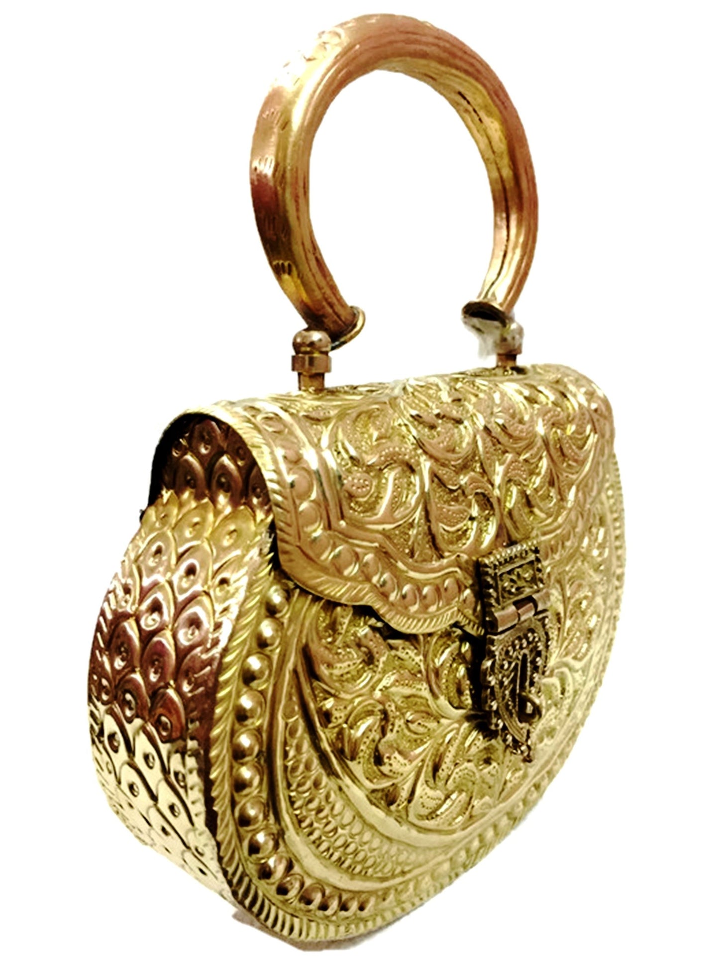 Trend Overseas Golden clutches Vintage Handmade Brass metal purse Hand clutch Handbag for women party Bride marriage clutch
