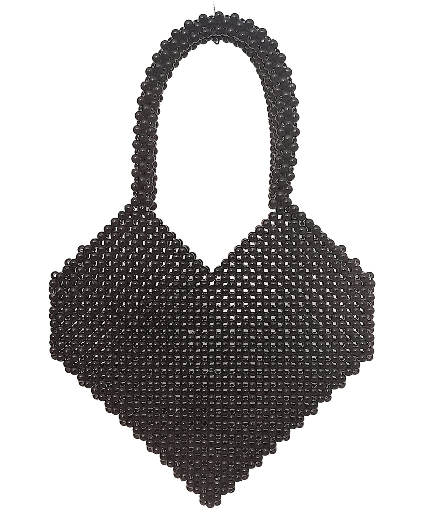 Trend Overseas Handmade Black Pearl Beaded Hand Bag for Women/Stylish Handbags For Girls/Latest Trendy Pearl Tote Bag