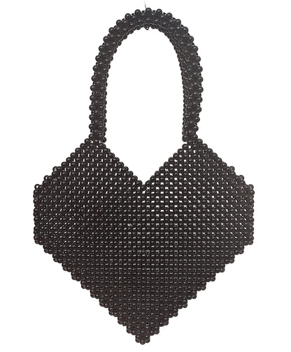 Trend Overseas Handmade Black Pearl Beaded Hand Bag for Women/Stylish Handbags For Girls/Latest Trendy Pearl Tote Bag