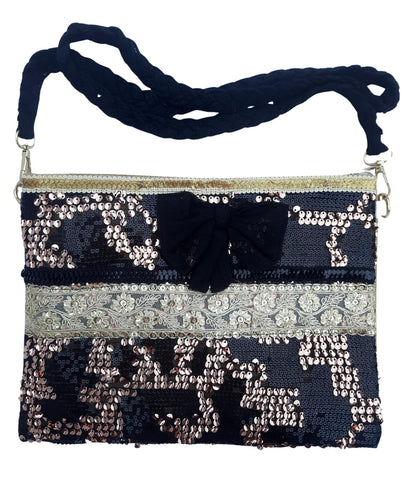 Trend Overseas Multicolor Jute Embroidery pom pom Bridal Bag cross body party sling bag