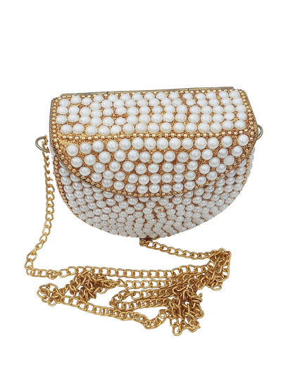 Trend Overseas Pearl beaded bag ethnic Small Size Metal Bag Coin Purse kids Bag party clutch