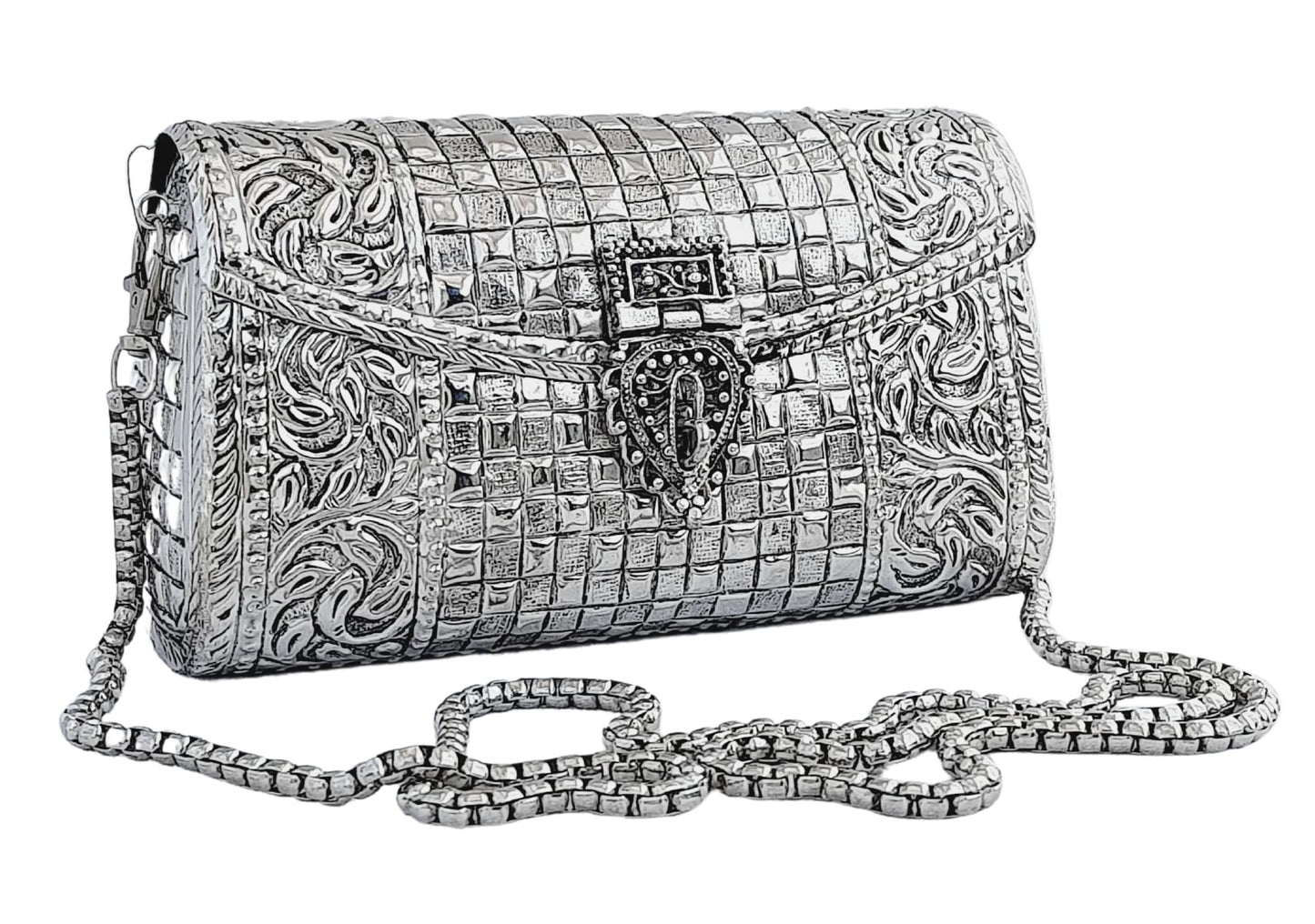 Trend Overseas women gift bridal bag Brass Metal Clutch Sling Bag Indian Ethnic Antique clutch