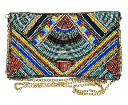Trend Overseas Acrylic Beaded Wedding Boho Clutch bag Bohemian bag Evening Bag Ladies Purse Handbag Party Envelope Clutch Embroidered clutch