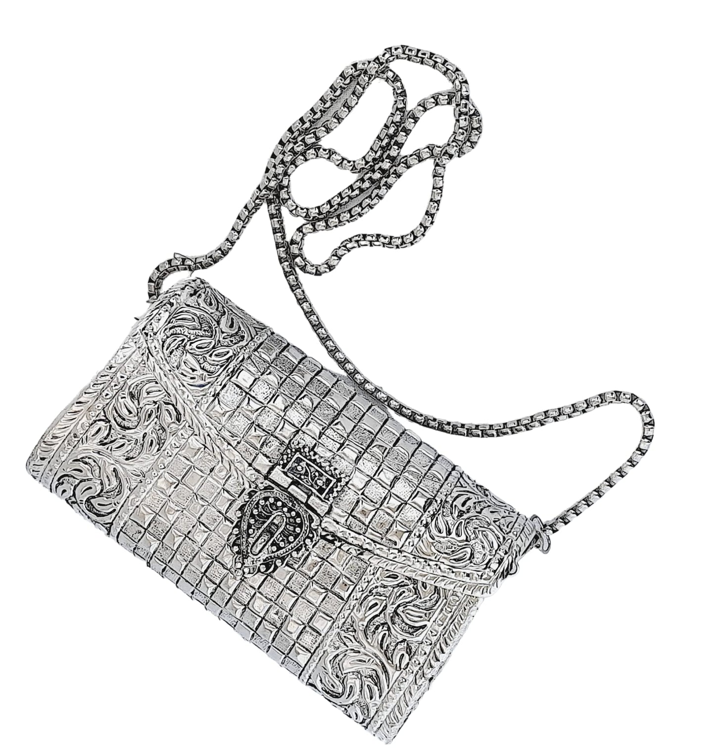 Trend Overseas women gift bridal bag Brass Metal Clutch Sling Bag Indian Ethnic Antique clutch