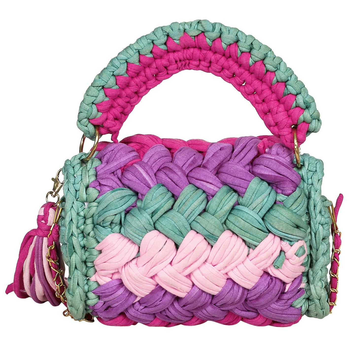 Trend Overseas T-shirt Cotton Yarn handbag Luxury crochet purse Sling bag evening bags luxury handbag