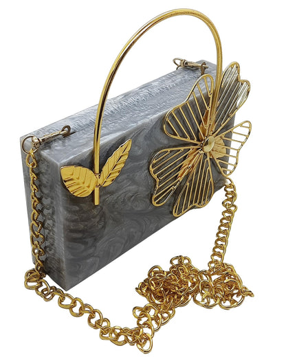 Trend Overseas Bridal Acrylic Clutch Hand Clutches for Girls - Luxury and Fashionable Resin Acrylic Purse for Women - Perfect for Parties and Special Occasions