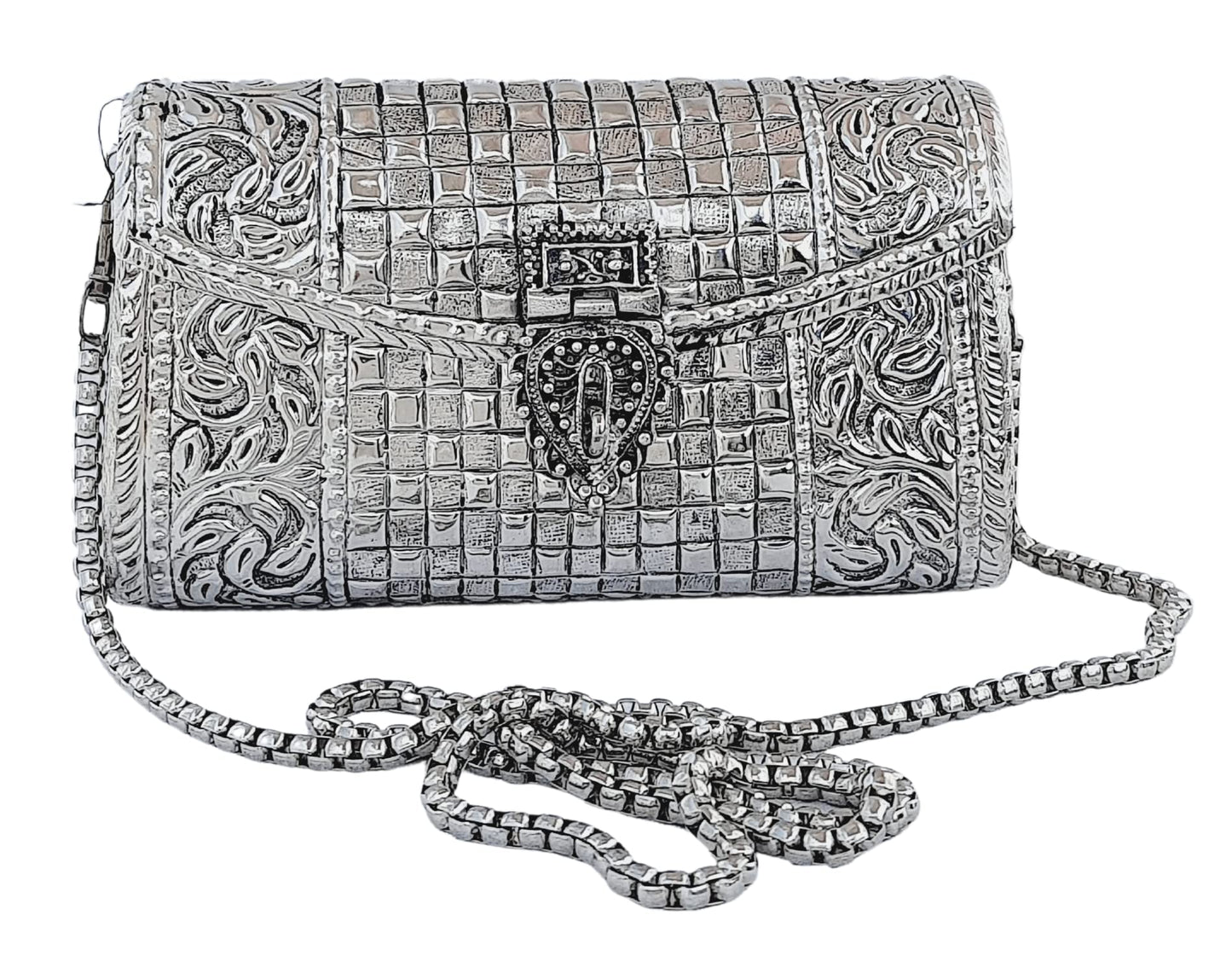 Trend Overseas women gift bridal bag Brass Metal Clutch Sling Bag Indian Ethnic Antique clutch
