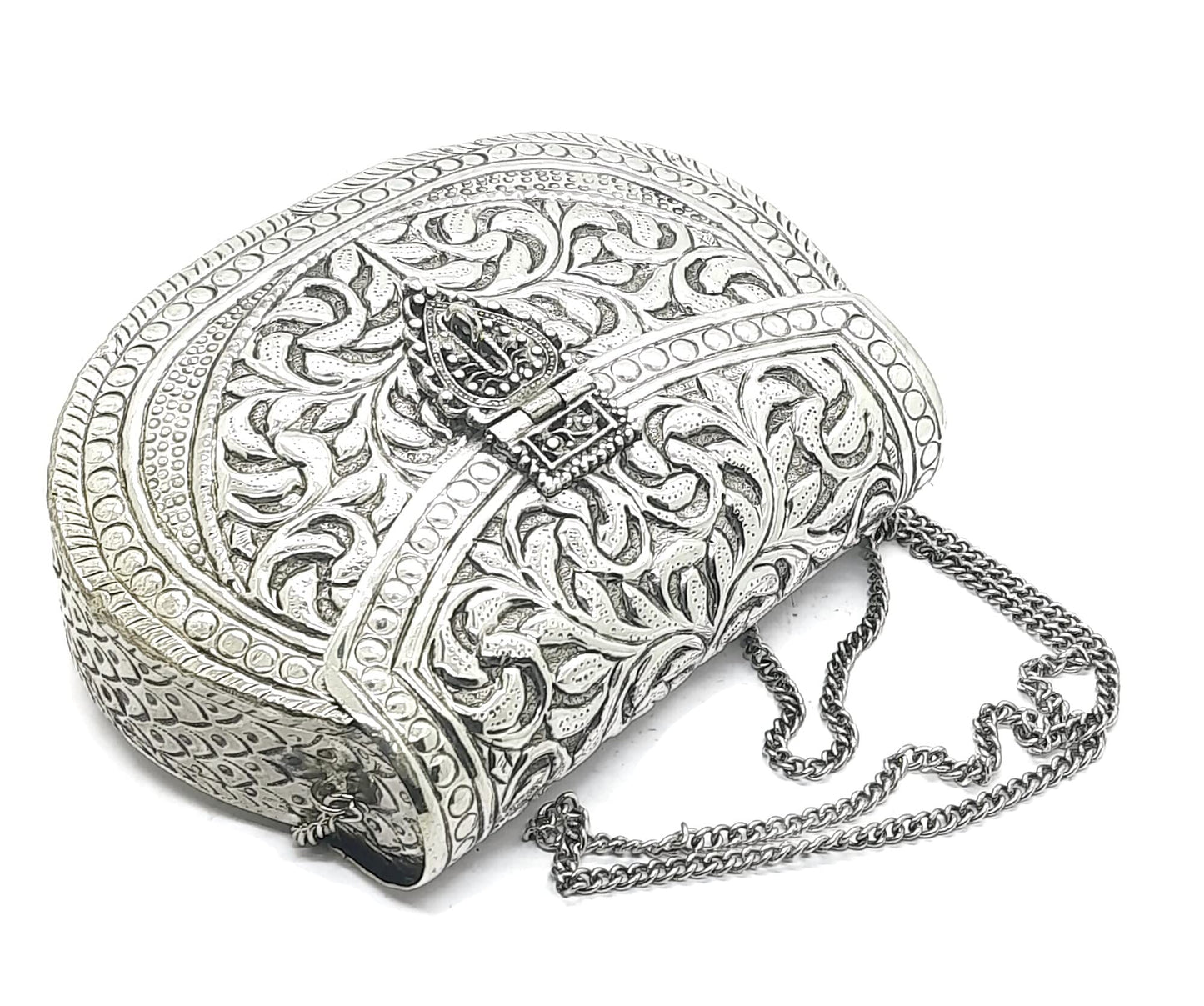 Trend Overseas Clutches for women Silver Brass Metal bag Bridal Clutch Party Purse