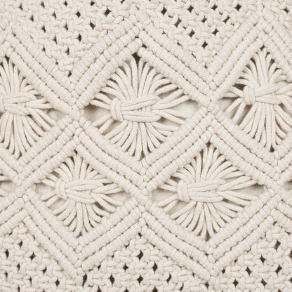 Trend Overseas Handwoven Shoulder Bag Crochet Craft Women/Girl Ivory (Off-White) Macrame Bag