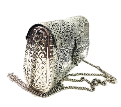 Trend Overseas Bridal Women's Antique Brass Purse Ethnic Handmade Metal Clutch Bag