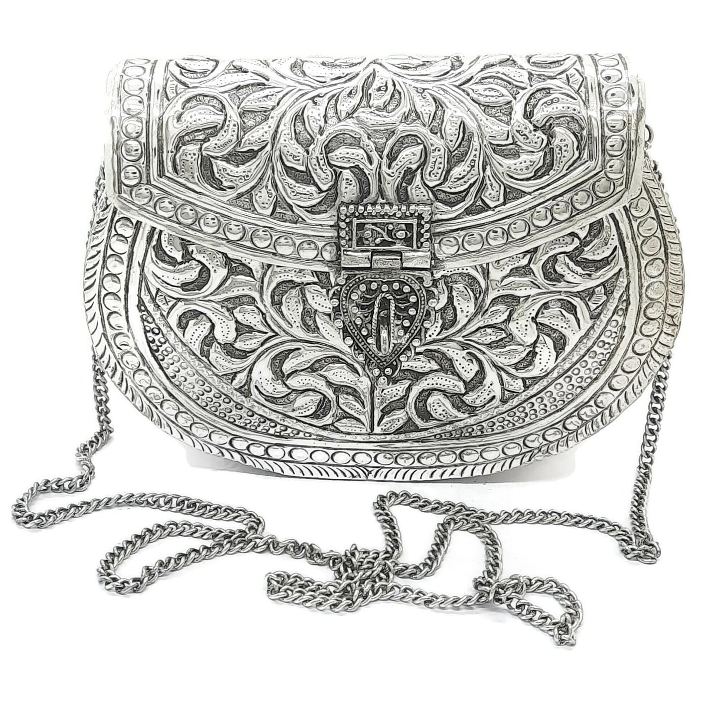 Trend Overseas Clutches for women Silver Brass Metal bag Bridal Clutch Party Purse