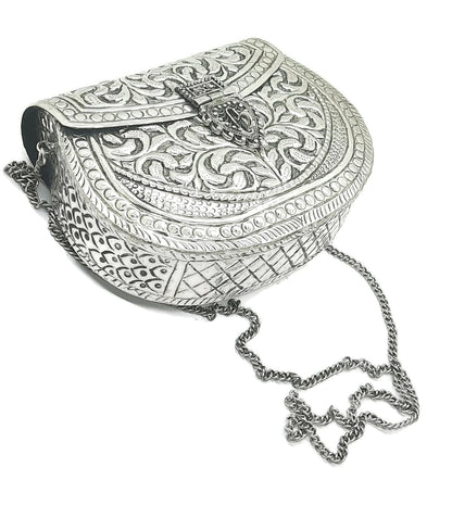 Trend Overseas Clutches for women Silver Brass Metal bag Bridal Clutch Party Purse