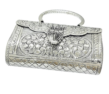 Trend Overseas Women's Silver Handle metal Clutch Hand Cluth