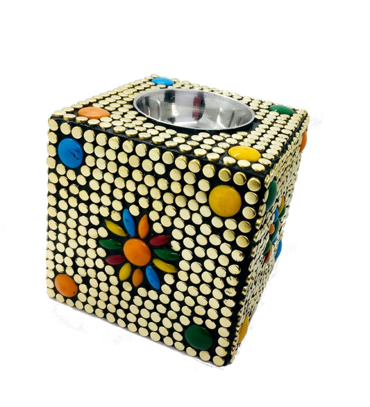 Trend Overseas Decorative Metal Wooden Candle Holder Stand Christmas Festival Home Decor