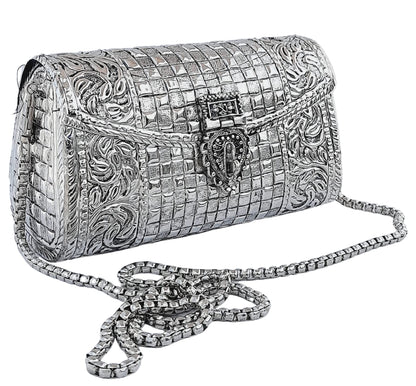 Trend Overseas women gift bridal bag Brass Metal Clutch Sling Bag Indian Ethnic Antique clutch