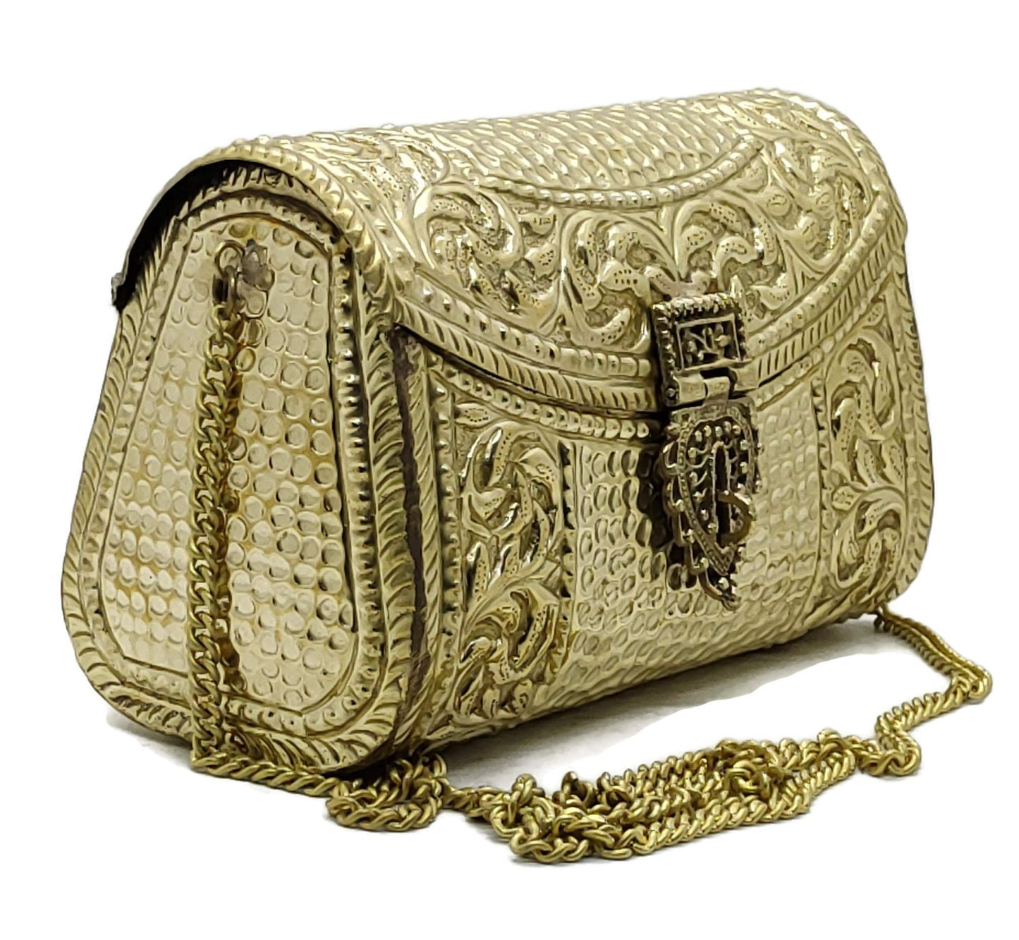 Trend Overseas women gift bridal bag Brass Metal Clutch Sling Bag Indian Ethnic Antique clutch
