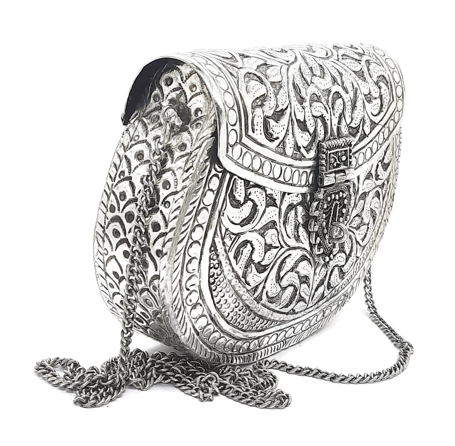 Trend Overseas Clutches for women Silver Brass Metal bag Bridal Clutch Party Purse