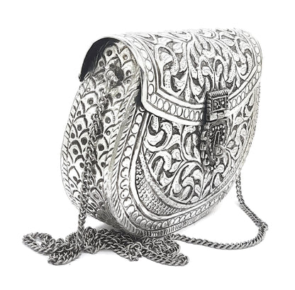 Trend Overseas Clutches for women Silver Brass Metal bag Bridal Clutch Party Purse