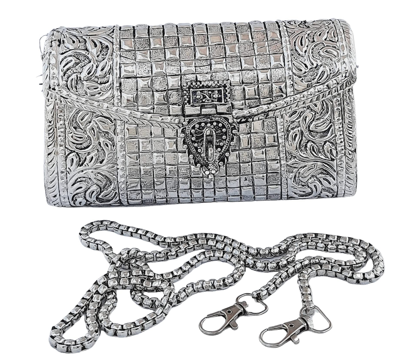 Trend Overseas women gift bridal bag Brass Metal Clutch Sling Bag Indian Ethnic Antique clutch