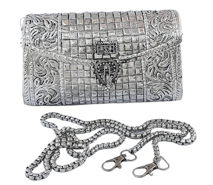 Trend Overseas women gift bridal bag Brass Metal Clutch Sling Bag Indian Ethnic Antique clutch