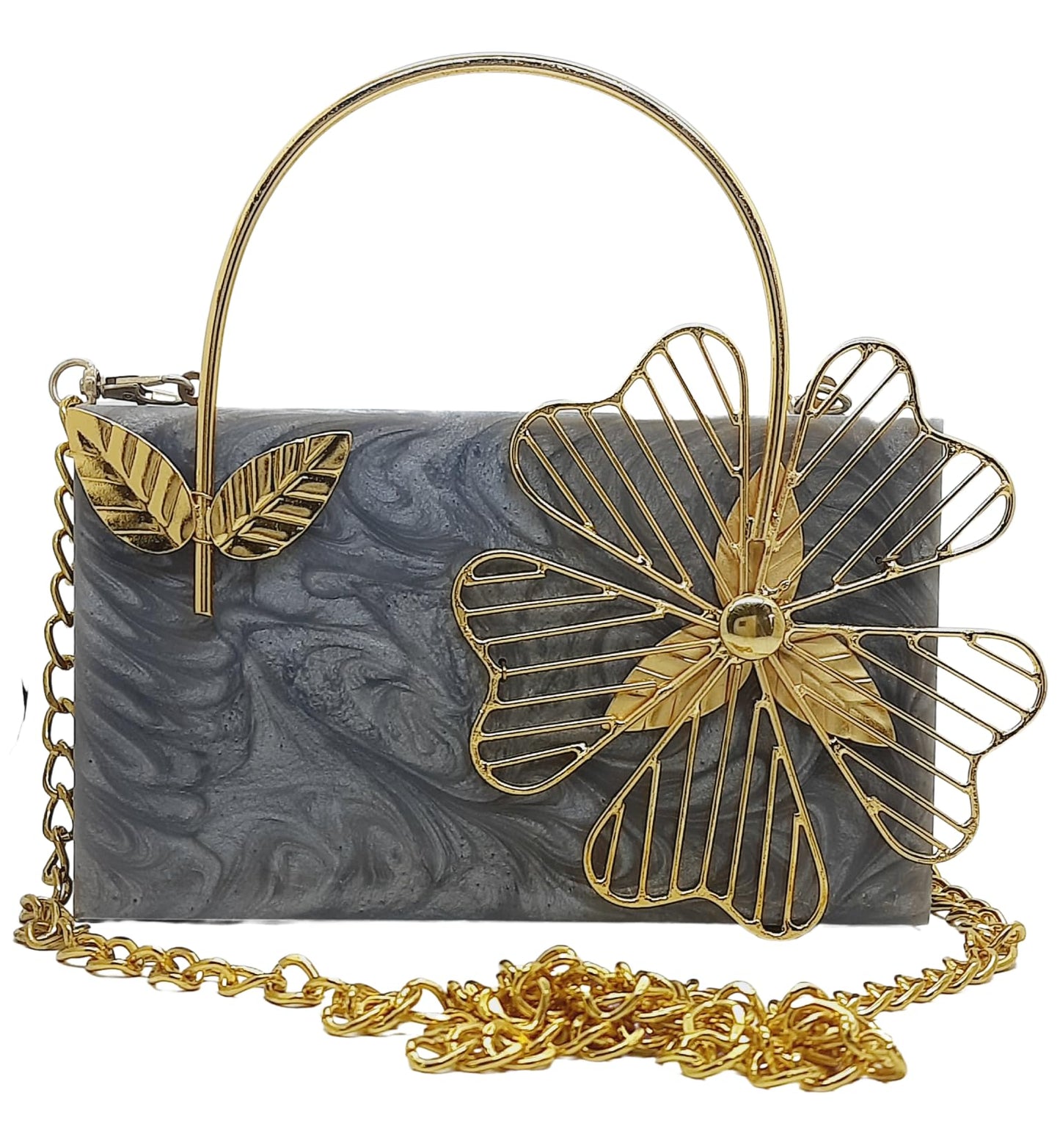 Trend Overseas Bridal Acrylic Clutch Hand Clutches for Girls - Luxury and Fashionable Resin Acrylic Purse for Women - Perfect for Parties and Special Occasions