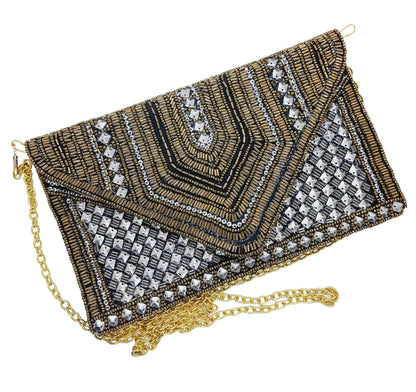 Trend Overseas Acrylic Beaded Wedding Boho Clutch bag Bohemian bag Evening Bag Ladies Purse Handbag Party Envelope Clutch Embroidered clutch
