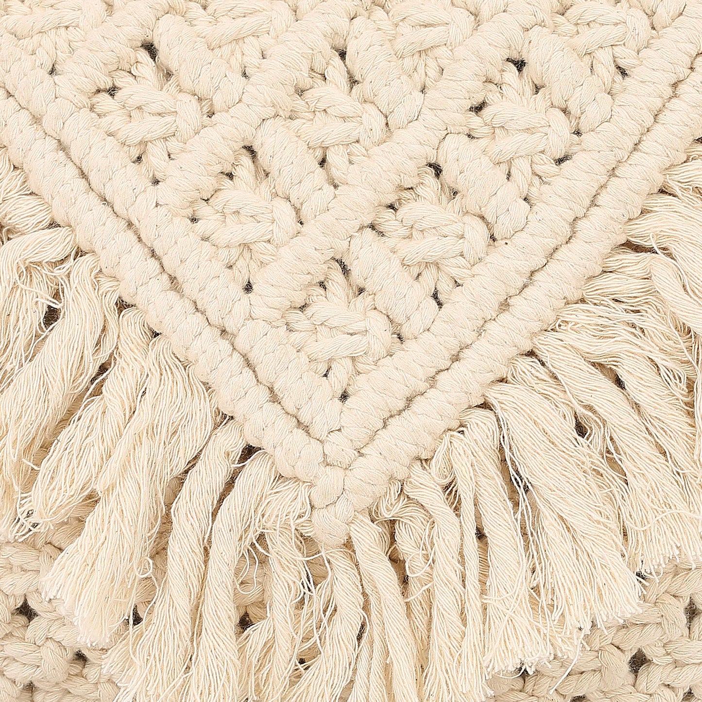 Trend Overseas Handwoven Ivory (Off-White) Crochet Craft Macrame Bag Multi-Purpose Summer Tote Handbag