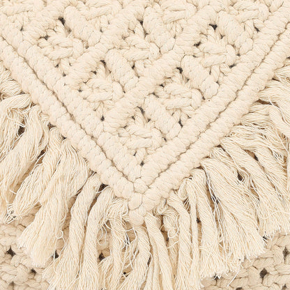 Trend Overseas Handwoven Ivory (Off-White) Crochet Craft Macrame Bag Multi-Purpose Summer Tote Handbag