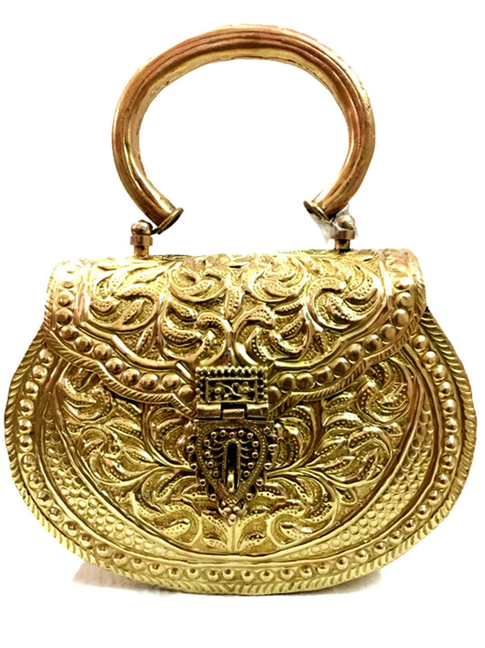 Trend Overseas Golden clutches Vintage Handmade Brass metal purse Hand clutch Handbag for women party Bride marriage clutch