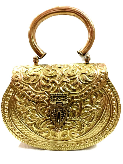 Trend Overseas Golden clutches Vintage Handmade Brass metal purse Hand clutch Handbag for women party Bride marriage clutch
