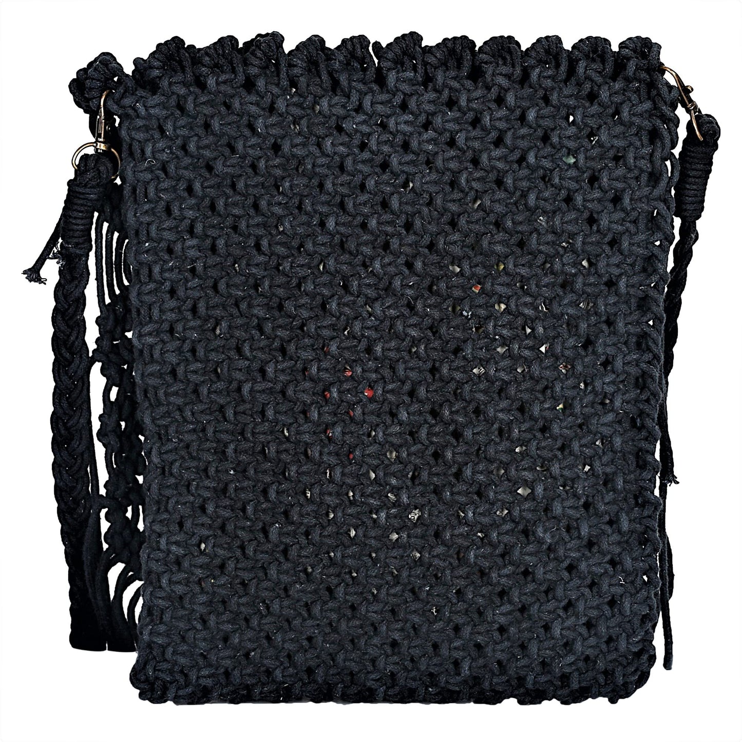 Trend Overseas Women/Girl Handwoven Crochet Macrame Cotton rope Ivory (Off-White) Sling/Clutch Handbag