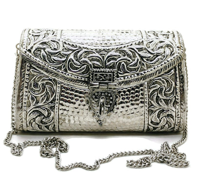 Trend Overseas women gift bridal bag Brass Metal Clutch Sling Bag Indian Ethnic Antique clutch