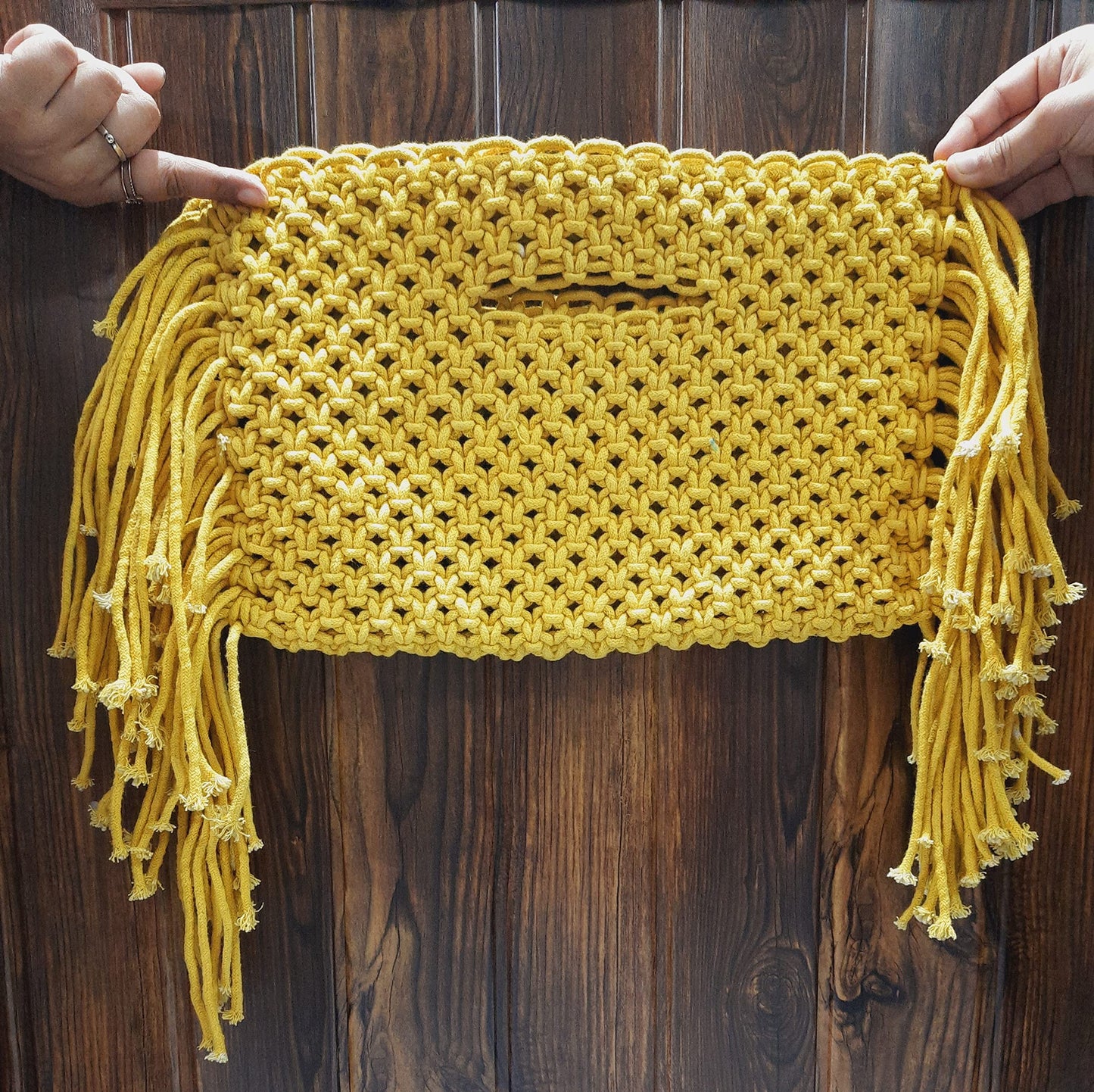 Trend Overseas Handwoven Women/Girl Women's Handmade Macrame Bags, Off White