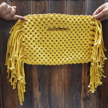 Trend Overseas Handwoven Women/Girl Women's Handmade Macrame Bags, Off White