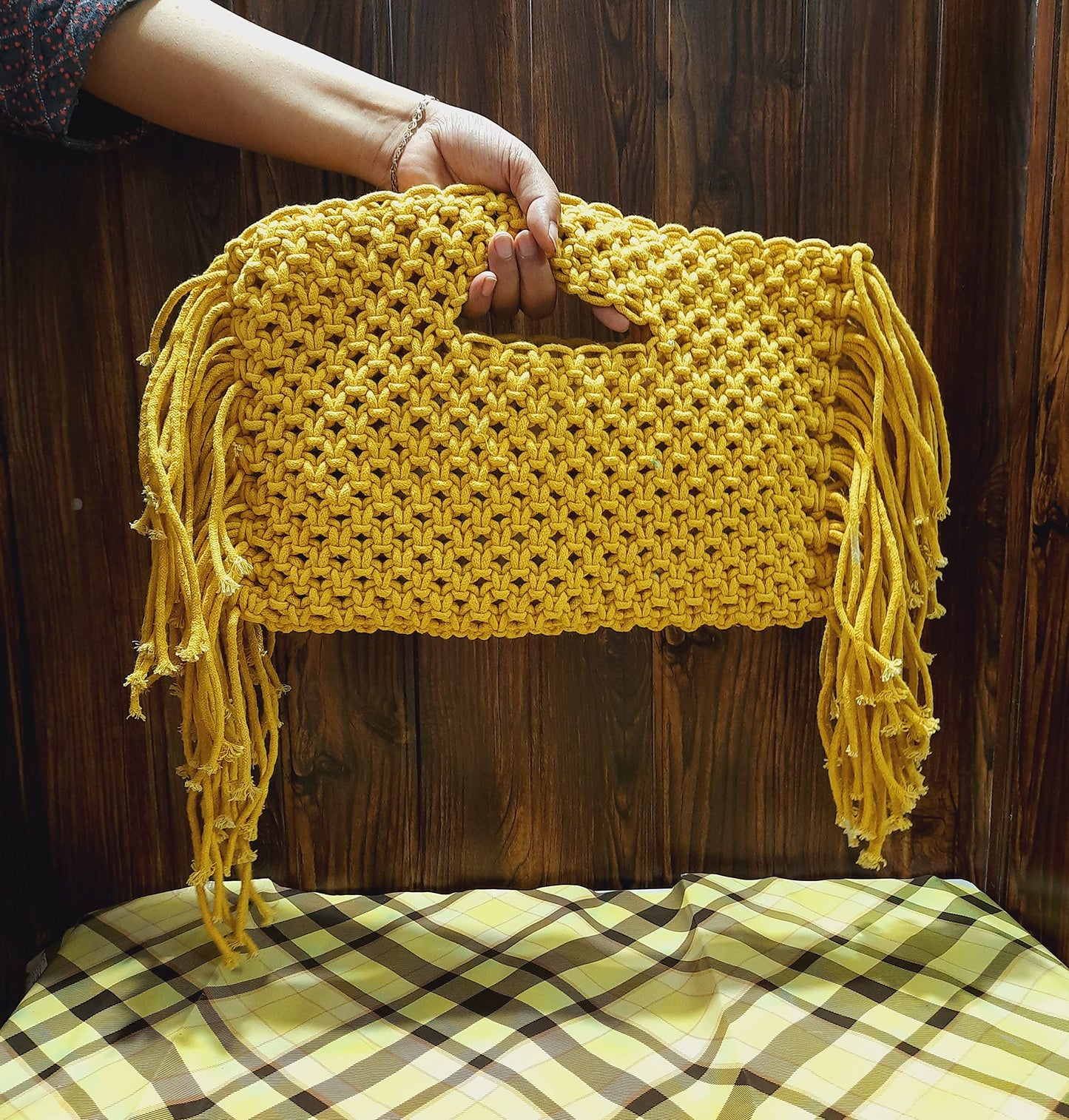 Trend Overseas Handwoven Women/Girl Women's Handmade Macrame Bags, Off White